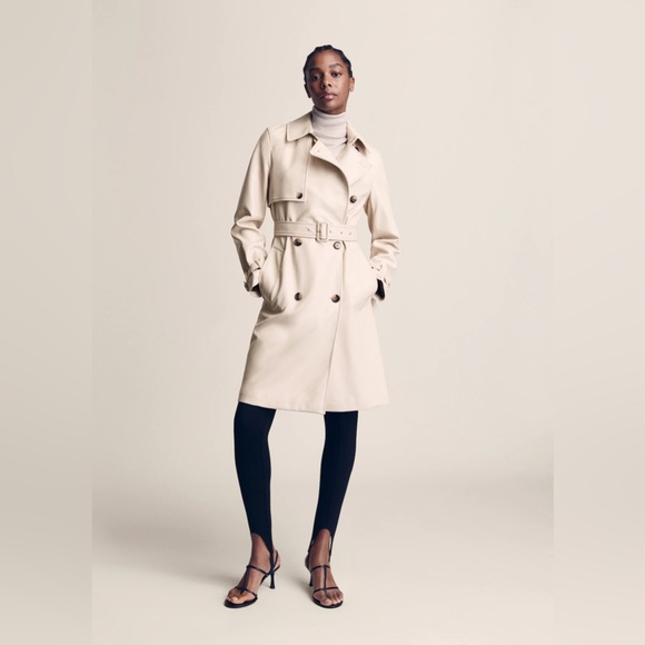 NWT - Mango - buttery faux Leather trench coat - M - Picture 8 of 15